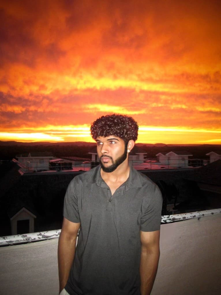 Dhruv Hegde — sunset portrait, computer science student and author